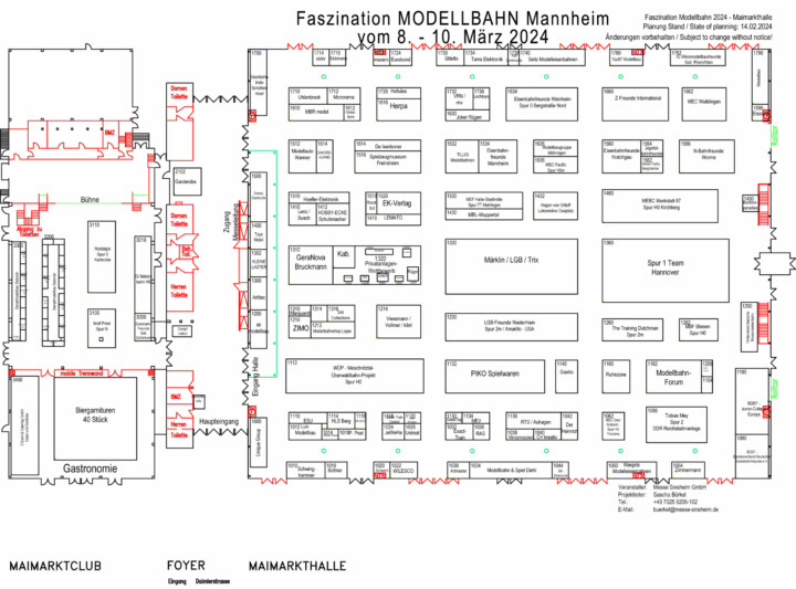 Faszination Modellbahn Internationale Messe für Modelleisenbahnen, Specials & Zubehör Hallenplan Faszination MODELLBAHN Mannheim 2024 Stand 14022024 scaled uai