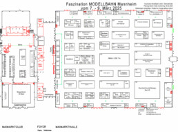 Faszination Modellbahn International Fair for Model Railways, Specials & Accessories Hallenplan Faszination MODELLBAHN Mannheim 2025 Stand 26022025 scaled uai