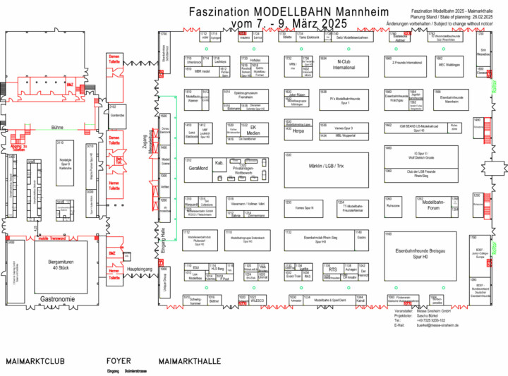 Faszination Modellbahn Internationale Messe für Modelleisenbahnen, Specials & Zubehör Hallenplan Faszination MODELLBAHN Mannheim 2025 Stand 26022025 scaled uai